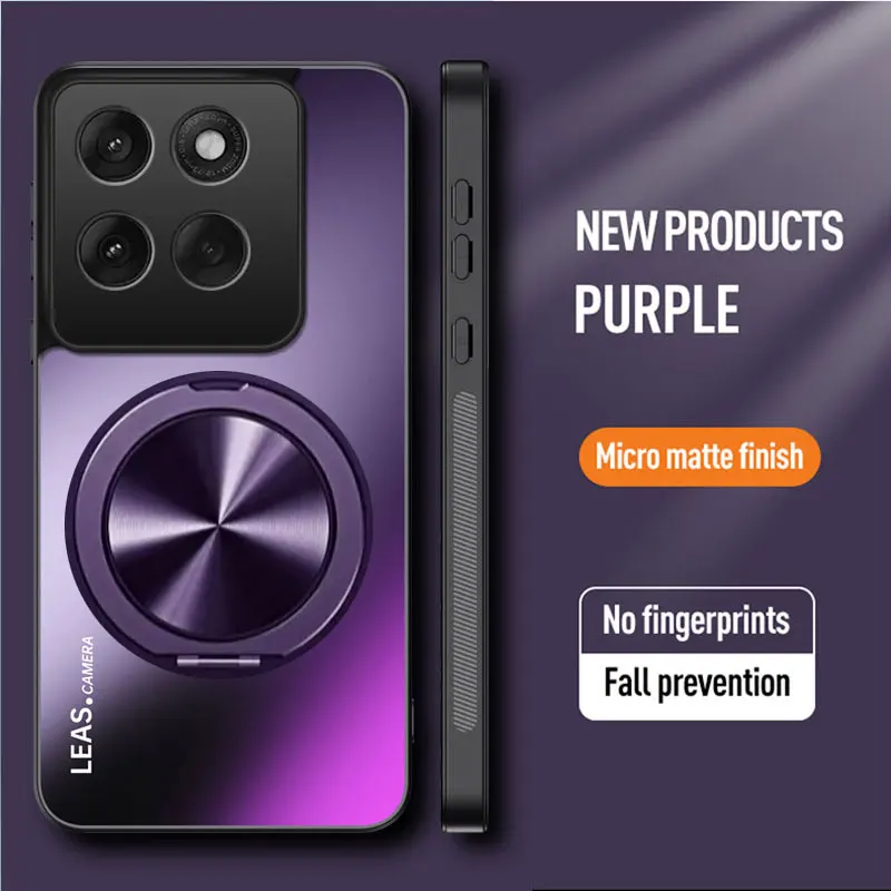 (roxo, Motorola Edge 60 Pro) Capa Protetora Com Suporte Magnético Fosco E Moldura À Prova De Choque