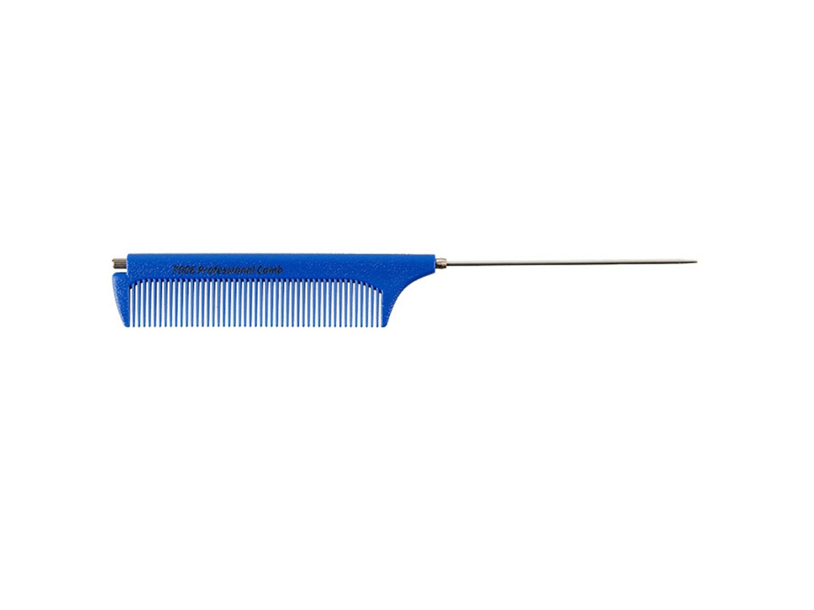 Pente De Aço Com Pontas Duráveis Para Cabelo Ferramenta De Beleza Antiestática Azul