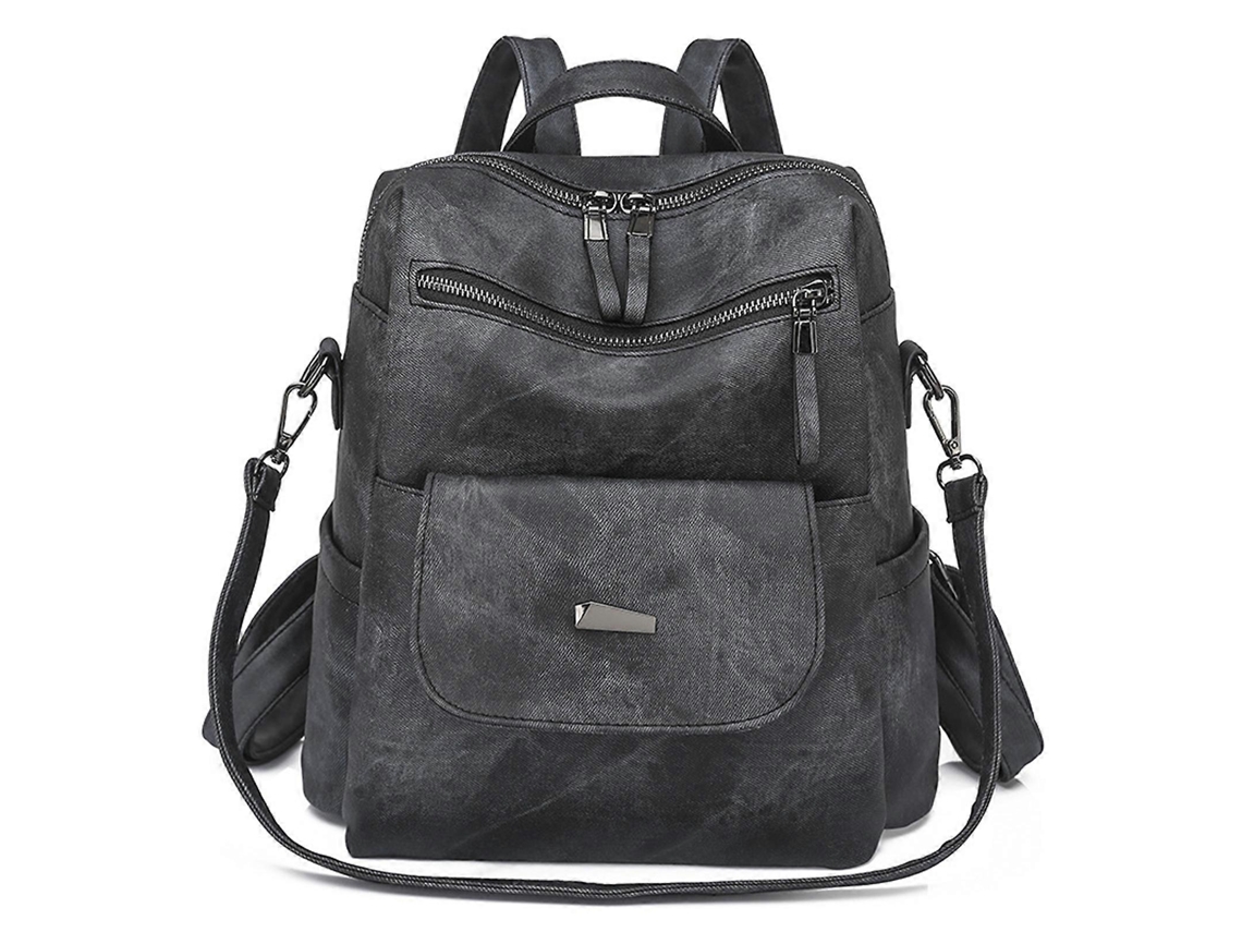 Mochila Feminina Exclusiva Em Couro Pu, Bolsa De Ombro Que Combina Estilo E Funcionalidade, Adequada Para Diversas Ocasiões. Cor Preta.
