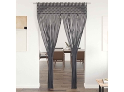Vidaxl Cortina Macramé 140x240 Cm Algodão Antracite