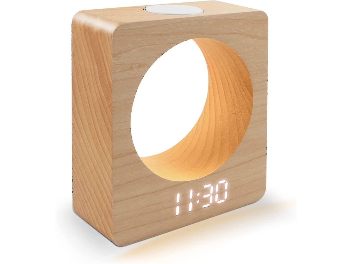 Lurelia Relógio De Mesa Elegante, Alarme De Nascer Do Sol Com Carregamento Sem Fios E Luar Para Decoração De Quarto Elegante