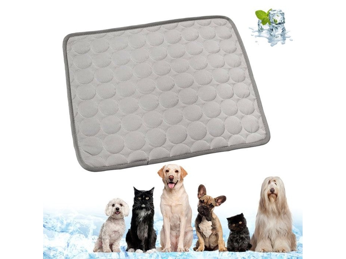 Tapete Refrescante, em Tecido Oxford, para Cães e Gatos, Autorefrescante, Impermeável, Dobrável, Uso no Verão, 62x50 Cm, Cinza AQUAFORGE