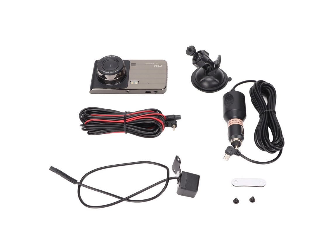 Aetheria dash Cam Fhd 1080p Lentes Duas Ângulo 170° Tela Ips 4 Polegadas Monitor de Estacionamento Gravção em Loop