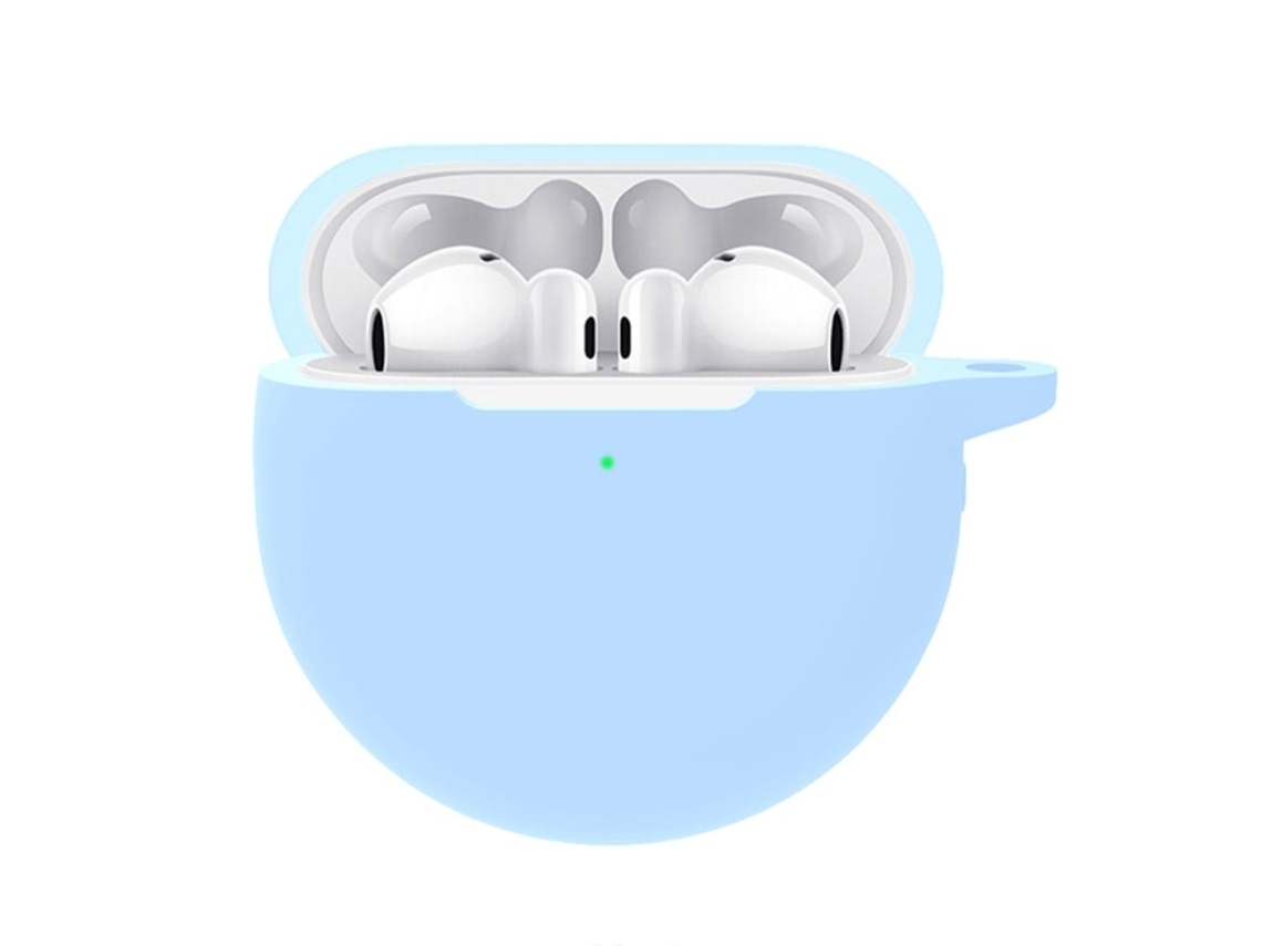 Capa De Silicone Com Gancho Para Huawei Freebuds 4e/4 Azul Celeste Brilvibera