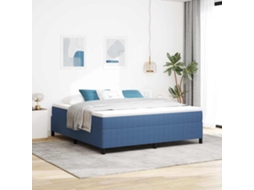 Vidaxl Cama Box Azul 180 X 200 Cm Tecido de Veludo Cotele