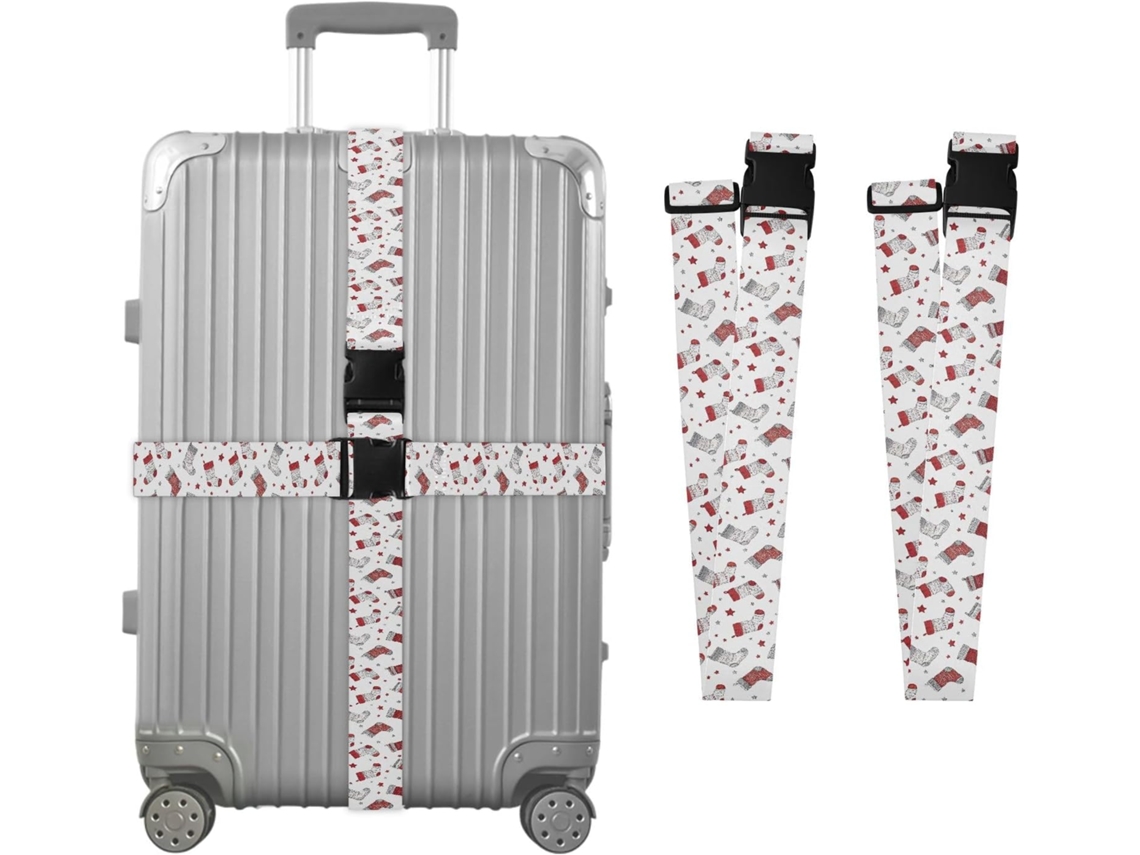 Conjunto De 2-cintas Viagem Com Estampa Estrelas Da Socks Para Malas, Acessórios Para Viagem, Conector De Bagagem, Cinta