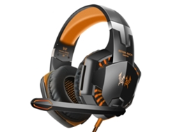 Fone de Ouvido para Jogos com Microfone Estéreo de Graves Profundos e Luzes Led. MDUG (laranja)