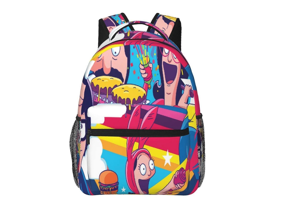 Mochila Bob's Burgers I75 Para Estudantes, Leve E Resistente, Impermeável E Com Alça De Ombro Ajustável.