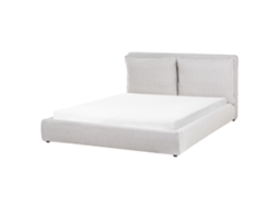 Cama de Água BELIANI Bajonna de Tecido Cinzento Claro 160x200