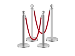 Conjunto De Postes De Delimitação Com Cordões De Veludo E Base Recarregável Tekmaquinas