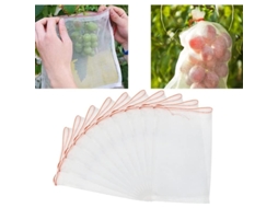 50 Sacos De Proteção Para Frutas Com Cordão Anti-insetos Malha 20*30cm Para Uvas Maçãs Aves