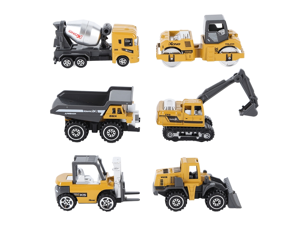 Mali 6pcs Caminhão de Construção Mini de Liga Brinquedo Abs para Crianças Natal Presente