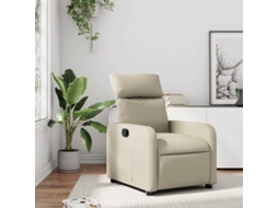 Vidaxl Poltrona Reclinável Couro Artificial Cor Creme