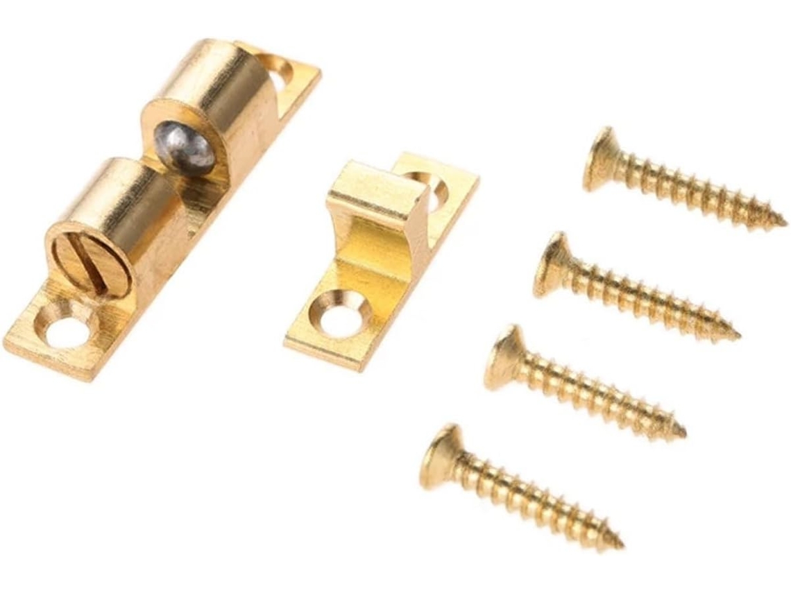 Conjunto De 10 Fechos Esfera Aço Com Mola Dupla Latão Dourado 35 Mm