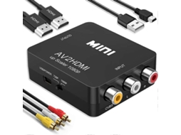 Conversor Rca Para Hdmi, Adaptador Rca Para Hdmi, Mini 1080p Aquaforge