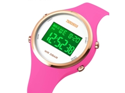 Relógio Eletrônico Skmei 1720 Com Mostrador Redondo, Visor Digital Led E Pulseira De Silicone Luminosa.