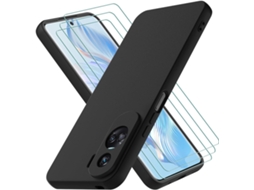 Capa Lite Proteção Antichoque Para Honor, Huawei Huawei Honor 90 Lite/honor X50i Hongwe. Vidro Temperado Textura Macia Preto