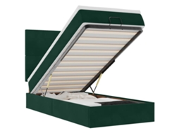 Estrutura de Cama Otomana com Colchões 90x200 cm em Veludo Verde Escuro MAISON EXCLUSIVE