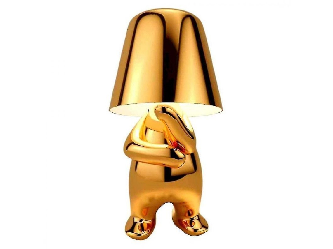 2026 lâmpada de Mesa Portátil Sem Fio com Carregamento Usb, Lâmpada Decorativa Thinker com 3 Níveis de Brilho e Controle Táctil B Ouro