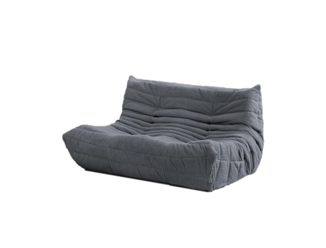 Loveseat Togo Cinza Sem Montagem Conforto em Espuma de Dupla Camada Apoio Ergonómico Estofamento de Tecido de Toque Suave SOFTEVA