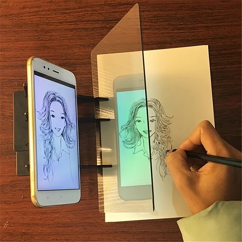 Mesa Digitalizadora Portátil Com Tela De Projeção Para Desenho E Decalque, Compatível Com Celulares E Tablets, Ferramenta De Aprendizado 10x18cm