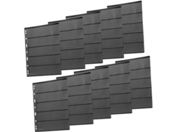 Uonlytech Álbum De Coleção De Timbres À Feuilles Mobiles Pet Noir 10pcs 9 Trous Double Face 5 Lignes Para
