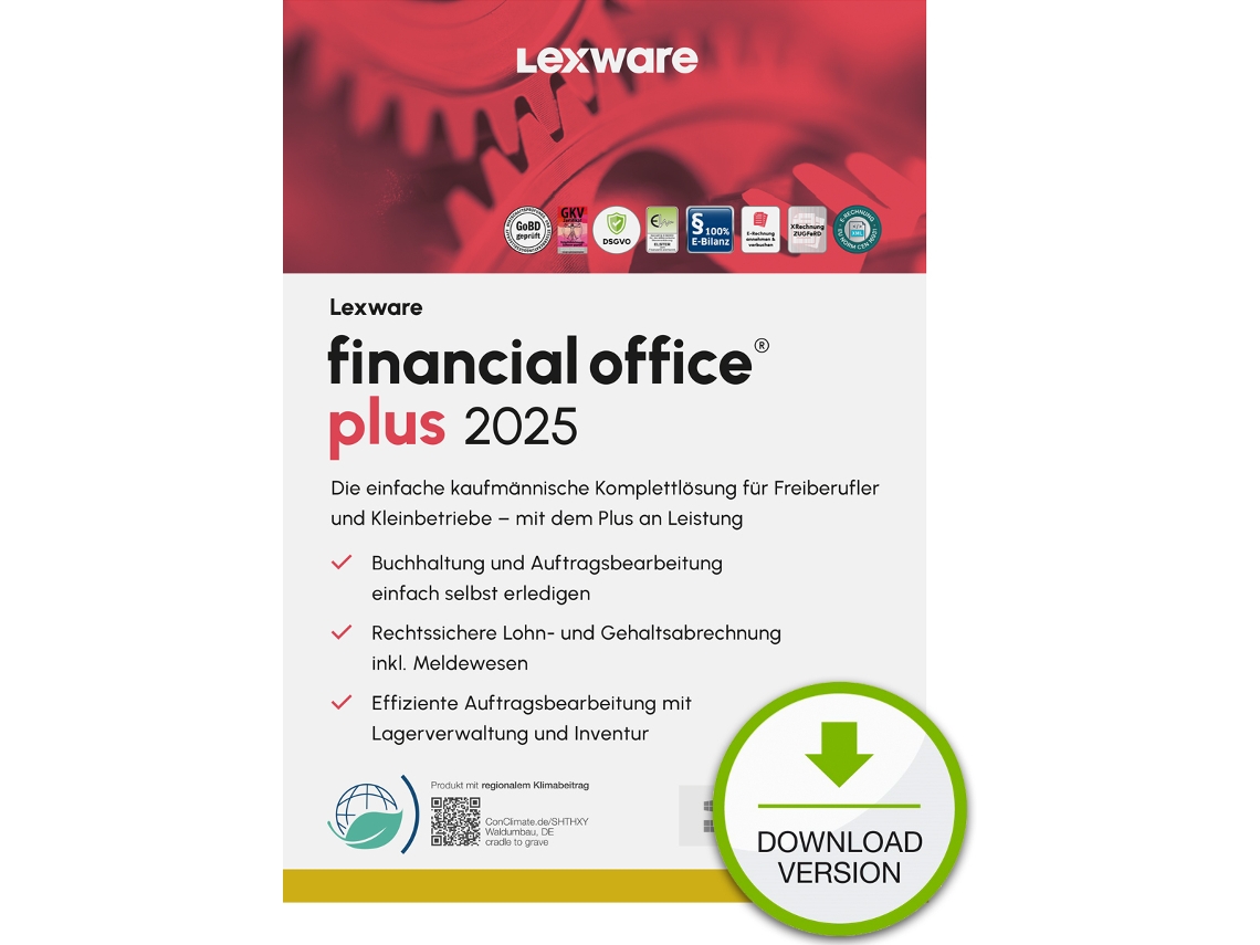 Financial Office Plus 2025 1 dispositivo, Abo Esd Downloadesd Lexware