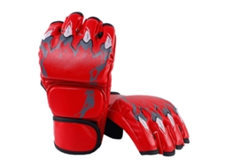 Luvas De Boxe Com Meio Dedo Luvas De Kickboxing Com Pulseira Ajustável Para Homens E Mulheres Estilo Tiger Claw Vermelho