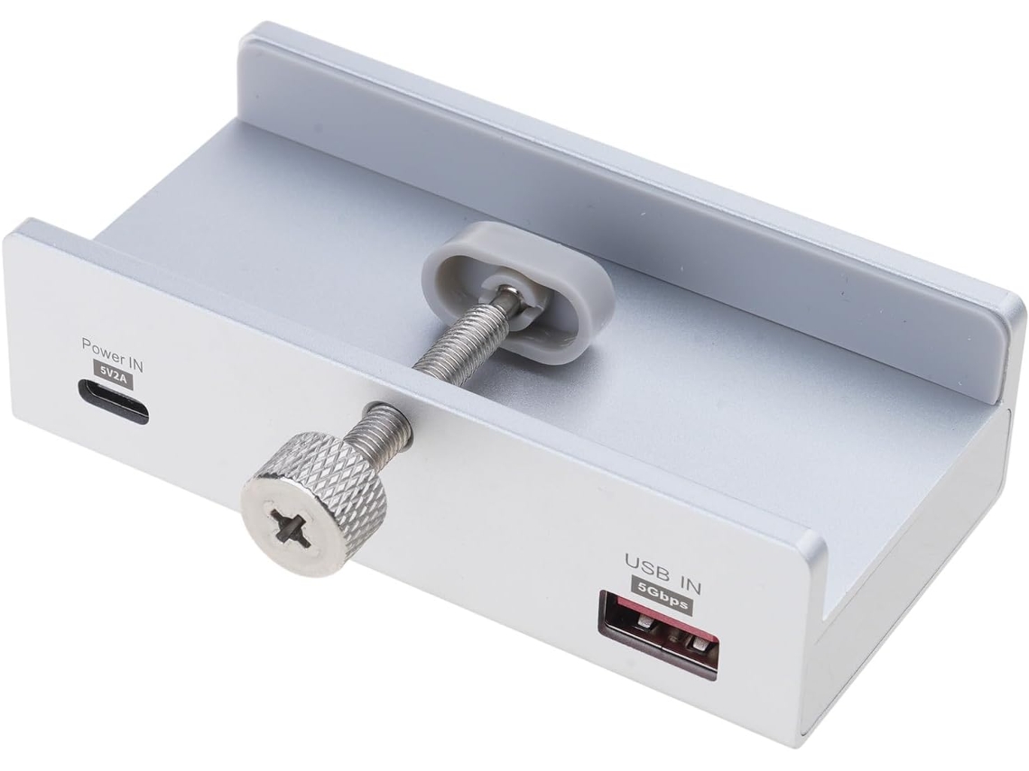 Adaptador De Hub Usb 3.0 De 5 Gbps Com Clipe De 4 Polegadas Para Estação