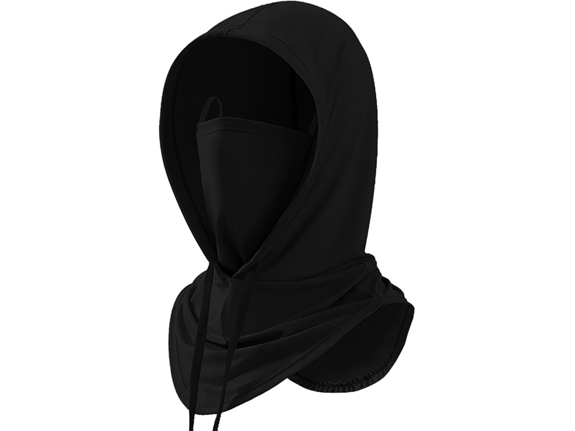 Máscara facial protetora solar integrada, para moto, pesca, preta CZHHMART