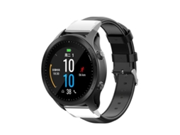 Bracelete para Garmin Quickfit Couro de Bezerro Encerado Fivela de Aço Prate Preto XIAOMOYU (20mm)