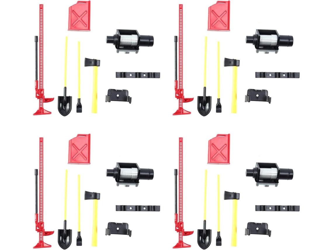 Conjunto de 4 Peças para Carros RC: Bagageiro, Guincho SFUSHOS