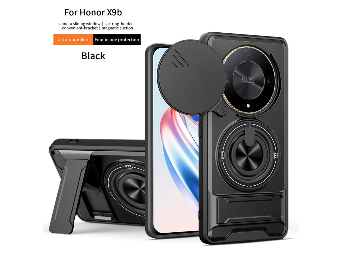Capa Para Celular Com Suporte Duplo, Protetor Para Proteção Contra Quedas.preto, Honor X7b/90smart 5g (versão Internacional)