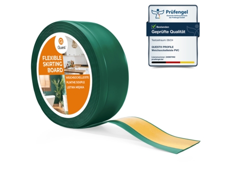 Rodapé Em Pvc 70x20mm, 25m, Flexível Autoadesivo, Rodapé Macio, Rodapé, Verde Quest