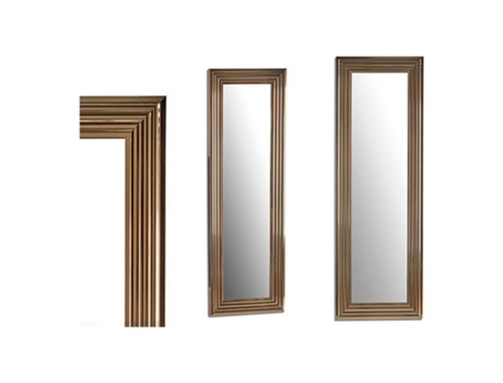 Espelho de Parede Vidro Madeira Dourado 45 X 3 X 135 Cm