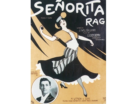 Quadro LEGENDARTE Capa de Música Vintage: Señorita  Rag (50 x 70 cm)