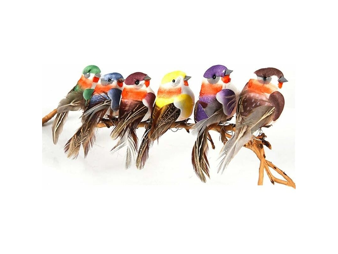 Pássaros de Pluma para Decoração de Natal Lote de 12 RNEMITERY