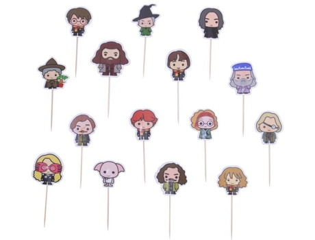 Pacote com 15 Decorações para Cupcakes com Personagens Harry Potter Pme Cake