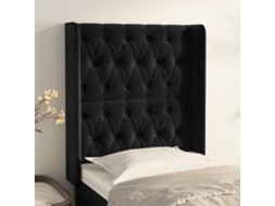 Cabecero con Alas de Terciopelo 83x16x118/128 cm Negro