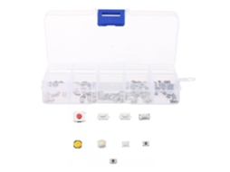 Kit Com 100 Peças De Microinterruptores De Toque Momentâneo E Botões De Pressão.