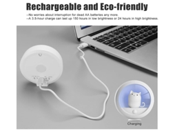 Sensor De Movimento Luz Noturna Usb Yizhood Recarregável Banheiro Branco