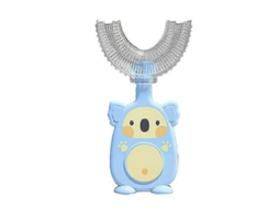 Escova de Dentes Infantil em Formato U, Manual Rosca, Sil Icone Segura para os Dentes. GOKOCO