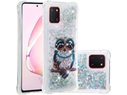 Capa Note Lite Líquido Brilhante Brilho Areia Antiqueda para Samsung Galaxy A81 HONGWE. Transparente