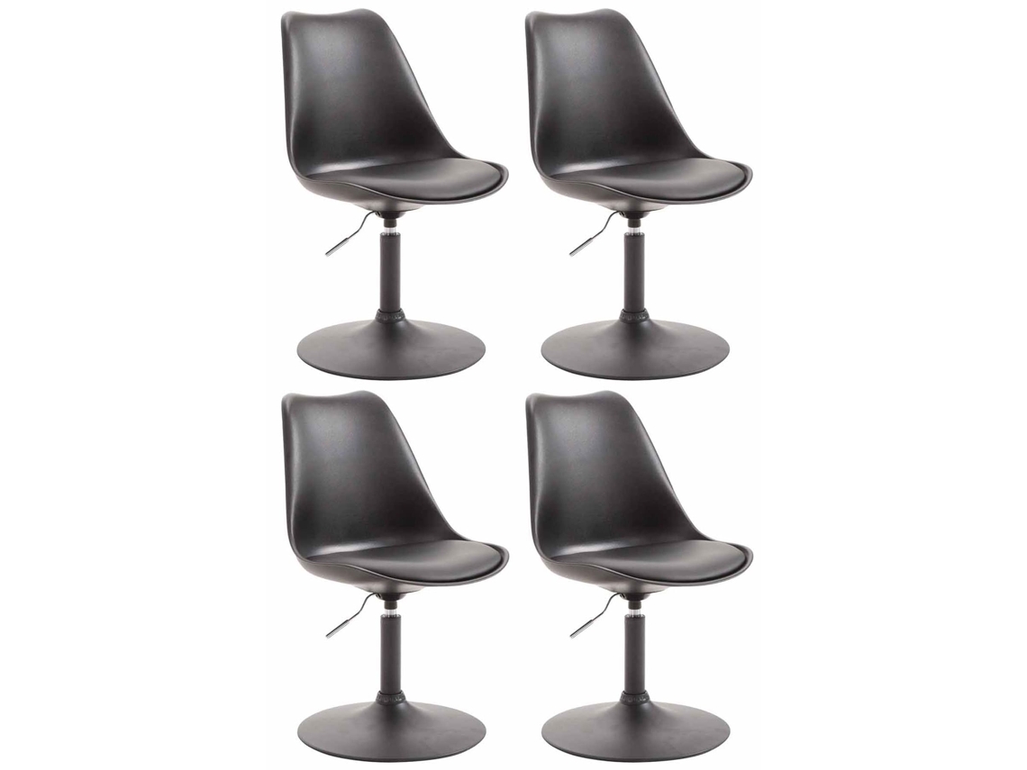 Conjunto de 4 cadeiras de jantar em plástico Maverick preto/preto CLP