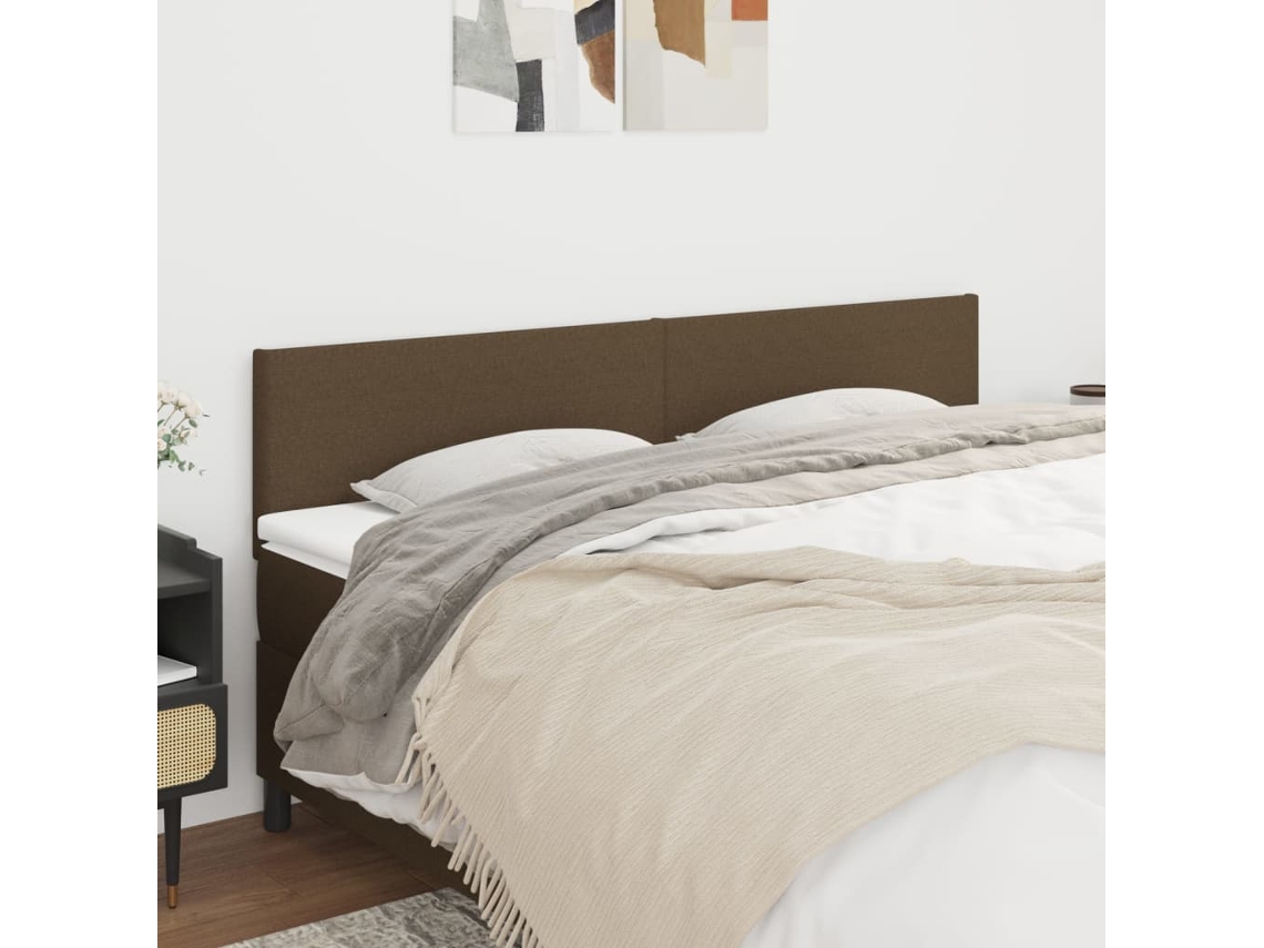 Vidaxl Cabeceiras Castanho-escuro 180x5x78/88 Cm Tecido