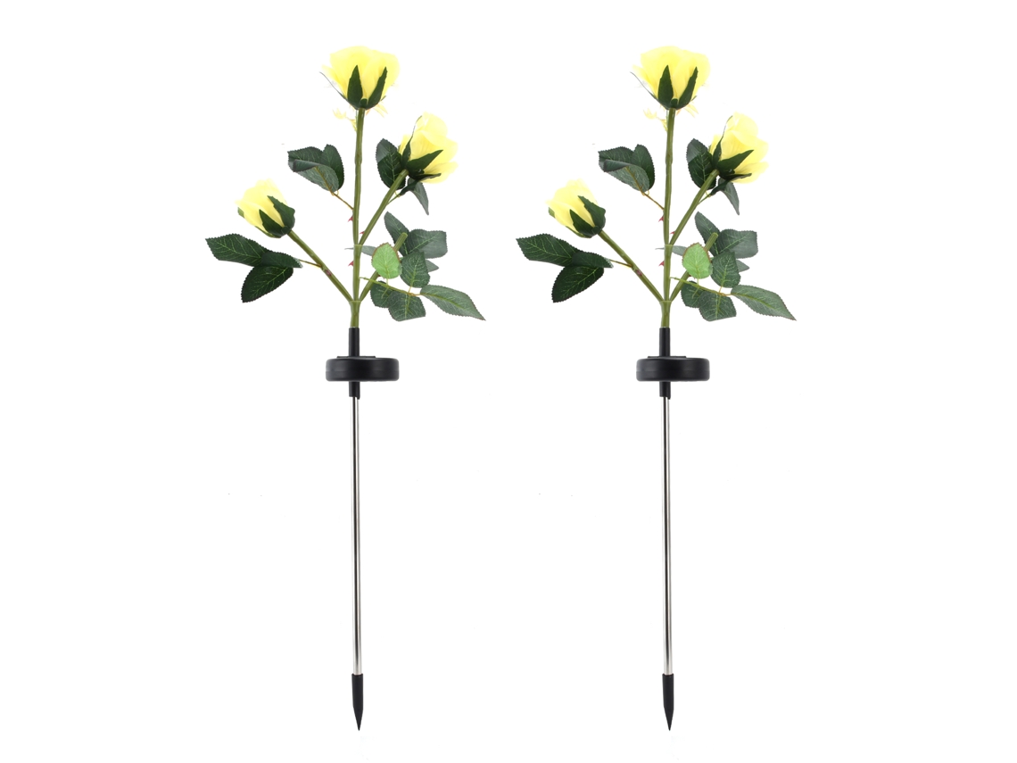 2pcs Luzes de Jardim Solar Led Rosa | S/MARCA
