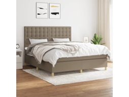 Vidaxl Cama Com Molas/colchão 180x200 Cm Tecido Castanho-acinzentado