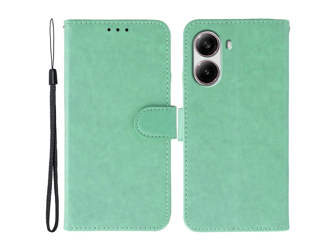 Capa Tipo Carteira De Couro Sintético Com Alça Para Xiaomi Poco X7 Pro 5g, Verde