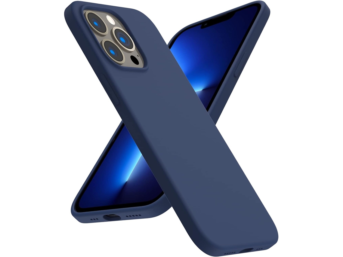 Capa Proteção Total para iPhone 13 Pro HONGWE. Silicone Líquido Anti-Choque Azul