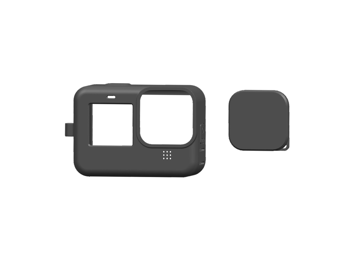 Funda De Silicona Com Tampa De Lente Para Câmera Hero 9, Marco Protetor, Acessórios Para Câmera De Ação Preto